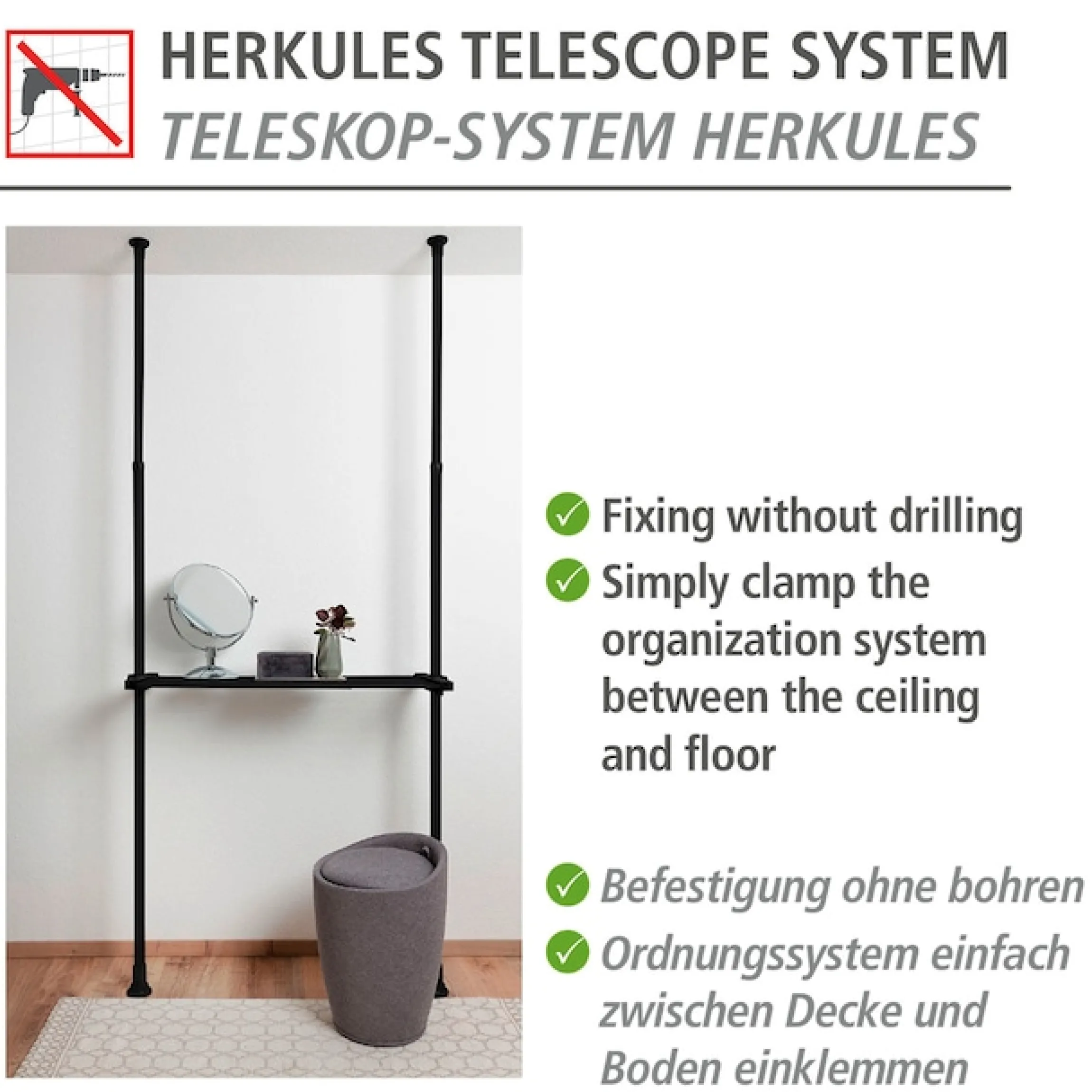 WENKO Regalelement »Herkules« passend zum Teleskop-System Herkules