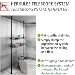 WENKO Regalelement »Herkules« 2er Set, Passend zum Teleskop-System Herkules