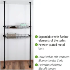 WENKO Regalelement »Herkules« 2er Set, Passend zum Teleskop-System Herkules