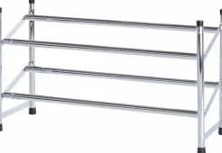 WENKO Schuhregal ausziehbare Schuhablage für 10 Paar Schuhe, stapelbar