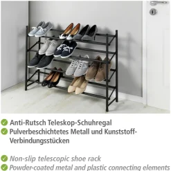 WENKO Schuhregal »Modell Hero« ausziehbar, 62 bis 115 cm, für 24 Paar Schuhe, Anti-Rutsch Oberfläche