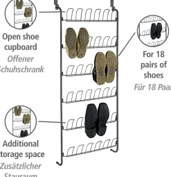 WENKO Schuhregal »Türregal« für 18 Paar Schuhe