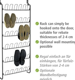 WENKO Schuhregal »Türregal« für 18 Paar Schuhe