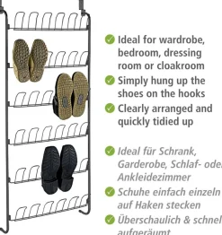 WENKO Schuhregal »Türregal« für 18 Paar Schuhe