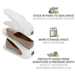 WENKO Schuhstapler »Modell Schuhhalter« Set, 8 tlg. tlg. platzsparend, stapelbar; mit Griffloch für leichtes Entnehmen