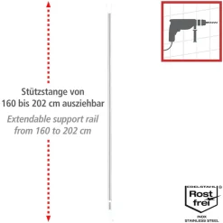WENKO Teleskopregal »Garderobe« Set, 3 Stk. tlg. flexibles Kleiderstangensystem, belastbar bis 110 kg