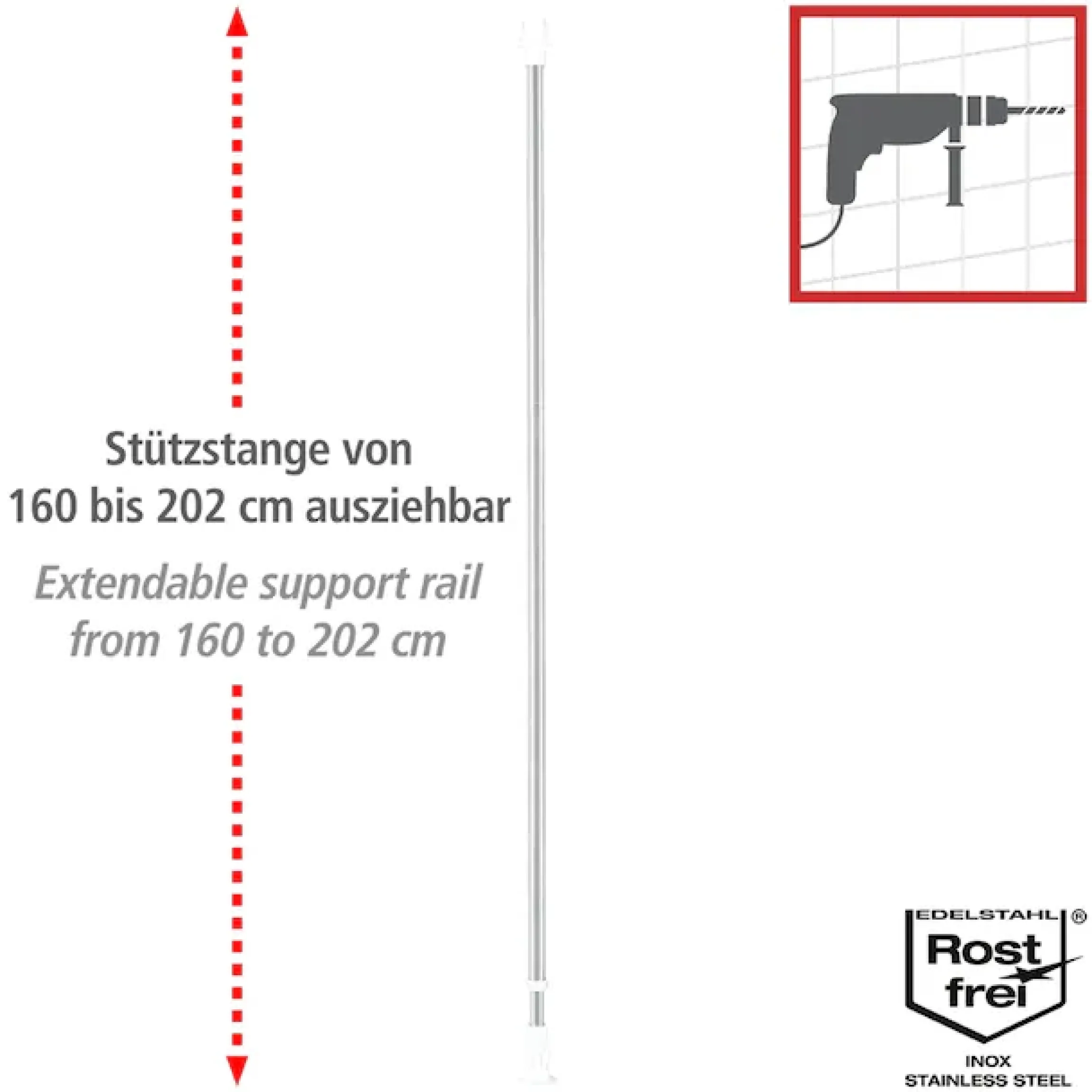 WENKO Teleskopregal »Garderobe« Set, 3 Stk. tlg. flexibles Kleiderstangensystem, belastbar bis 110 kg