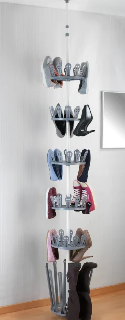 WENKO Teleskopregal »Modell Achilles« Set, 7 Stk. tlg. höhenverstellbares Stiefel- und Schuhregal, Montage ohne Bohren
