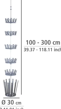 WENKO Teleskopregal »Modell Achilles« Set, 7 Stk. tlg. höhenverstellbares Stiefel- und Schuhregal, Montage ohne Bohren