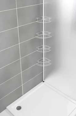 WENKO Teleskopregal »Modell Dolcedo« mit 4 Ablagen für Dusche und Bad ohne Bohren, Edelstahl