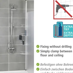 WENKO Teleskopregal »Modell Dolcedo« mit 4 Ablagen für Dusche und Bad ohne Bohren, Edelstahl