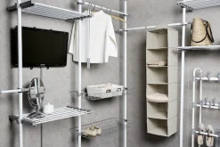 WENKO Teleskopregal »Modell Herkules Duo« zum Klemmen ohne Bohren, verstellbar, mit 3 Kleiderstangen & 2 Körben