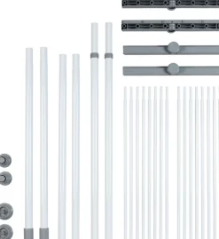 WENKO Teleskopregal »Modell Herkules Twin« Set,2 Trägerstangen, 2 verstellbare Ablagen, ideal für Bad & Abstellkammer