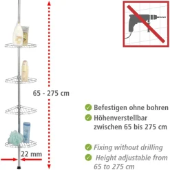 WENKO Teleskopregal »Prea« 4 Ablagen