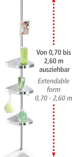 WENKO Teleskopregal »Premium« 3 Ablagen, 1 Spiegel