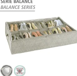 WENKO Unterbettkommode »Modell Balance« Aufbewahrungsbox für 12 Paar Schuhe mit Sichtfenster & Reißverschluss