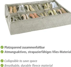 WENKO Unterbettkommode »Modell Balance« Aufbewahrungsbox für 12 Paar Schuhe mit Sichtfenster & Reißverschluss