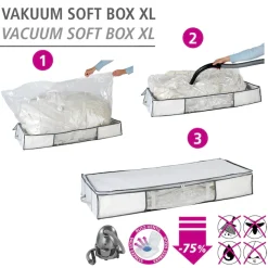 WENKO Unterbettkommode »Vakuum Soft Box XL« integrierte Vakuum-Tasche & Blitzventil, bis zu 75 % Platzersparnis