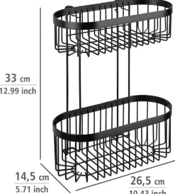 WENKO Wandregal »Classic Plus Black« 2 Etagen