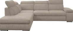 WERK2 Ecksofa »Alicante 280 x 230 cm Cord L-Form, modern und bequem« Cord, L-Form, XXL, Schlaffunktion, Bettkasten