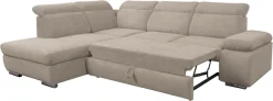 WERK2 Ecksofa »Alicante 280 x 230 cm Cord L-Form, modern und bequem« Cord, L-Form, XXL, Schlaffunktion, Bettkasten