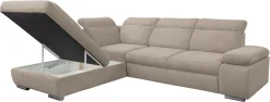 WERK2 Ecksofa »Alicante 280 x 230 cm Cord L-Form, modern und bequem« Cord, L-Form, XXL, Schlaffunktion, Bettkasten