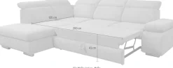 WERK2 Ecksofa »Alicante 280 x 230 cm Cord L-Form, modern und bequem« Cord, L-Form, XXL, Schlaffunktion, Bettkasten