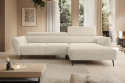 WERK2 Ecksofa »Alisson 277 x 174 cm modern und bequem« Cord, L-Form, XXL, elektrische Sitztiefenverstellung, Schlaffunktion