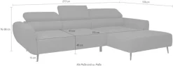 WERK2 Ecksofa »Alisson 277 x 174 cm modern und bequem« Cord, L-Form, XXL, elektrische Sitztiefenverstellung, Schlaffunktion