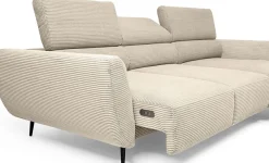 WERK2 Ecksofa »Alisson 277 x 174 cm modern und bequem« Cord, L-Form, XXL, elektrische Sitztiefenverstellung, Schlaffunktion