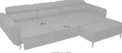WERK2 Ecksofa »Alisson 277 x 174 cm modern und bequem« Cord, L-Form, XXL, elektrische Sitztiefenverstellung, Schlaffunktion