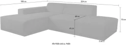 WERK2 Ecksofa »Apollo 264 x 188 cm modern und bequem« Cord, L-Form