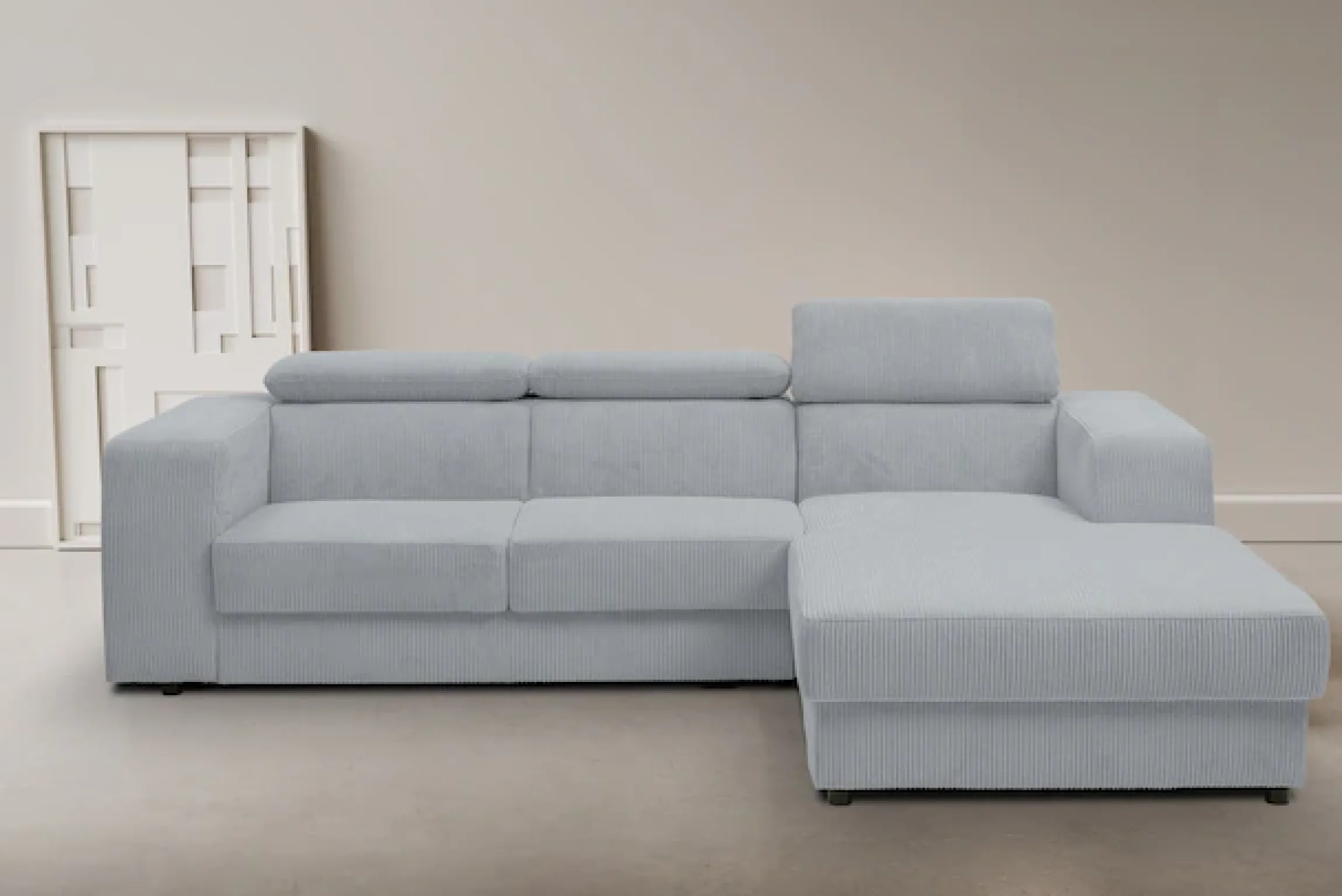 WERK2 Ecksofa »Cherry 270 x 192 cm modern und bequem« Cord, L-Form, XXL, Schlaffunktion, Bettkasten