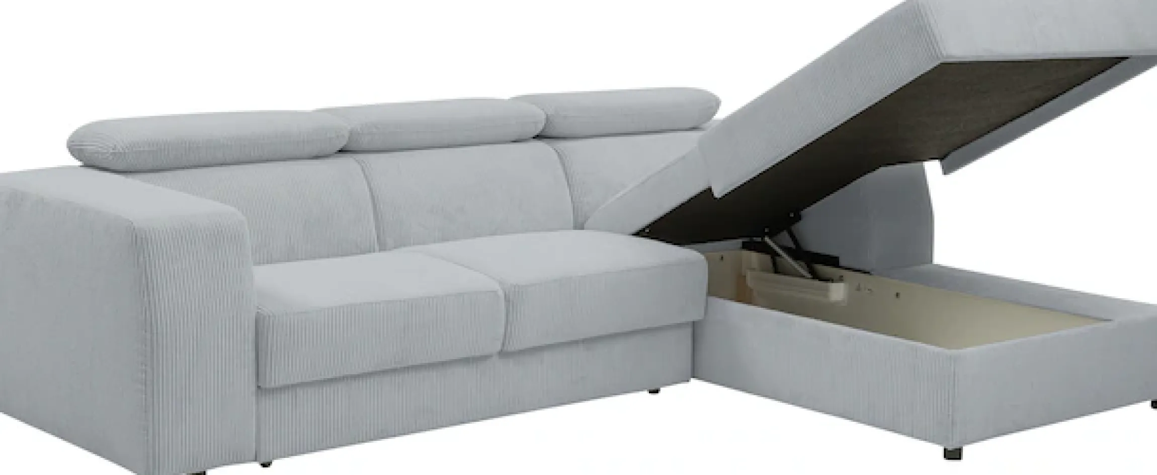 WERK2 Ecksofa »Cherry 270 x 192 cm modern und bequem« Cord, L-Form, XXL, Schlaffunktion, Bettkasten