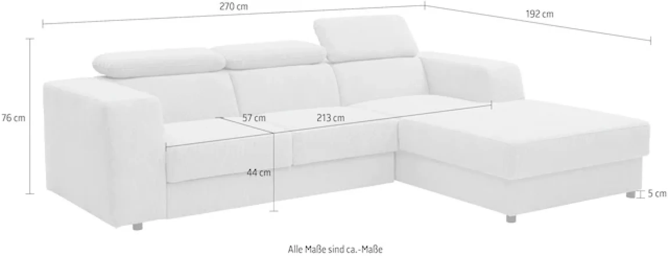 WERK2 Ecksofa »Cherry 270 x 192 cm modern und bequem« Cord, L-Form, XXL, Schlaffunktion, Bettkasten