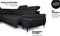 WERK2 Ecksofa »Focus-L 204 x 278 cm modern und bequem« Luxus-Microfaser, L-Form, elektrische Sitztiefenverstellung
