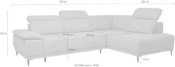 WERK2 Ecksofa »Focus-L 204 x 278 cm modern und bequem« Luxus-Microfaser, L-Form, elektrische Sitztiefenverstellung