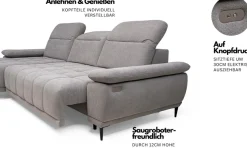 WERK2 Ecksofa »Focus-S 277 x 177 cm modern und bequem« Luxus-Microfaser weich, L-Form, XXL, elektrische Sitztiefenverstellung