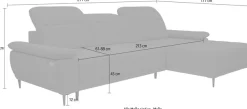 WERK2 Ecksofa »Focus-S 277 x 177 cm modern und bequem« Luxus-Microfaser weich, L-Form, XXL, elektrische Sitztiefenverstellung