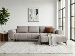 WERK2 Ecksofa »Garay 287 x 220 cm modern und bequem« Luxus-Microfaser, L-Form, XXL, elektrische Sitztiefenverstellung