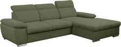 WERK2 Ecksofa »Palma 282 x 185 cm modern und bequem« Strukturstoff, L-Form, XXL, Schlaffunktion, Bettkasten