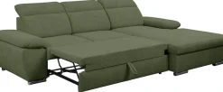 WERK2 Ecksofa »Palma 282 x 185 cm modern und bequem« Strukturstoff, L-Form, XXL, Schlaffunktion, Bettkasten
