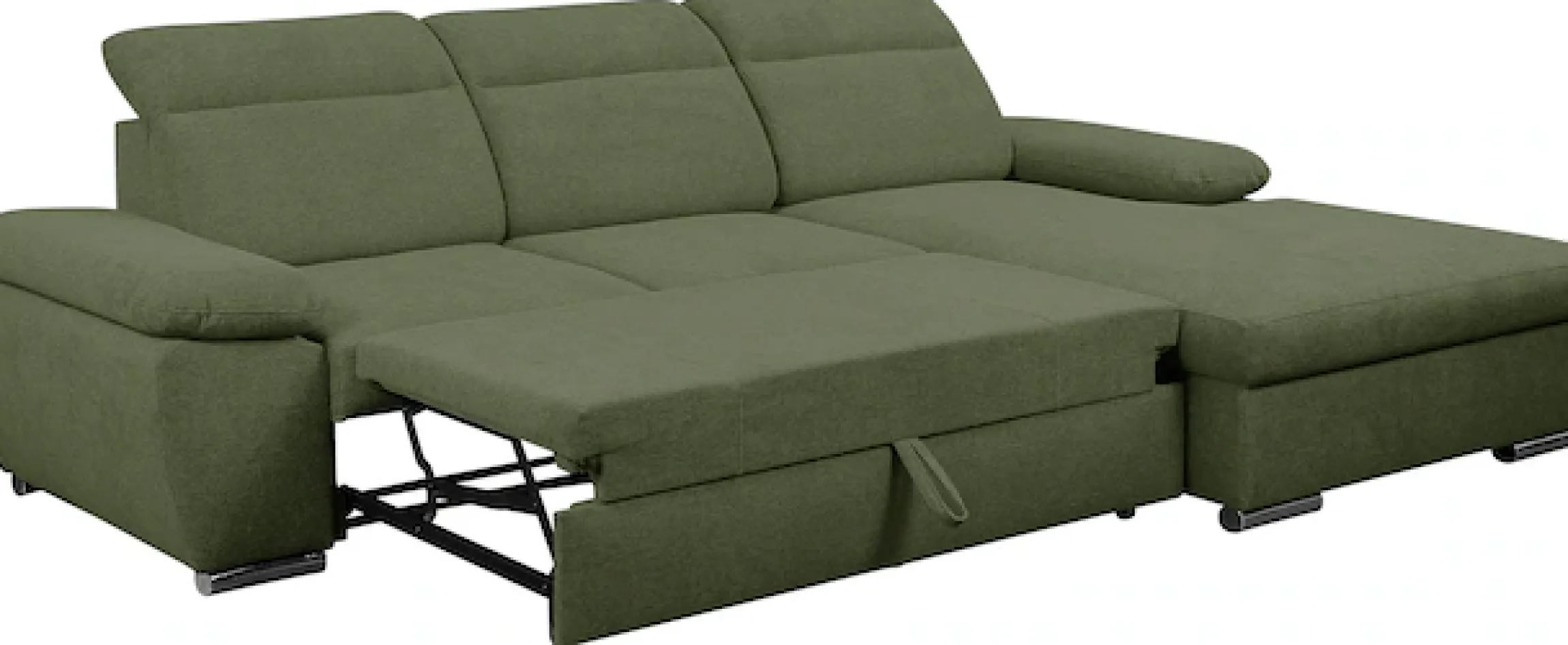 WERK2 Ecksofa »Palma 282 x 185 cm modern und bequem« Strukturstoff, L-Form, XXL, Schlaffunktion, Bettkasten
