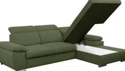 WERK2 Ecksofa »Palma 282 x 185 cm modern und bequem« Strukturstoff, L-Form, XXL, Schlaffunktion, Bettkasten