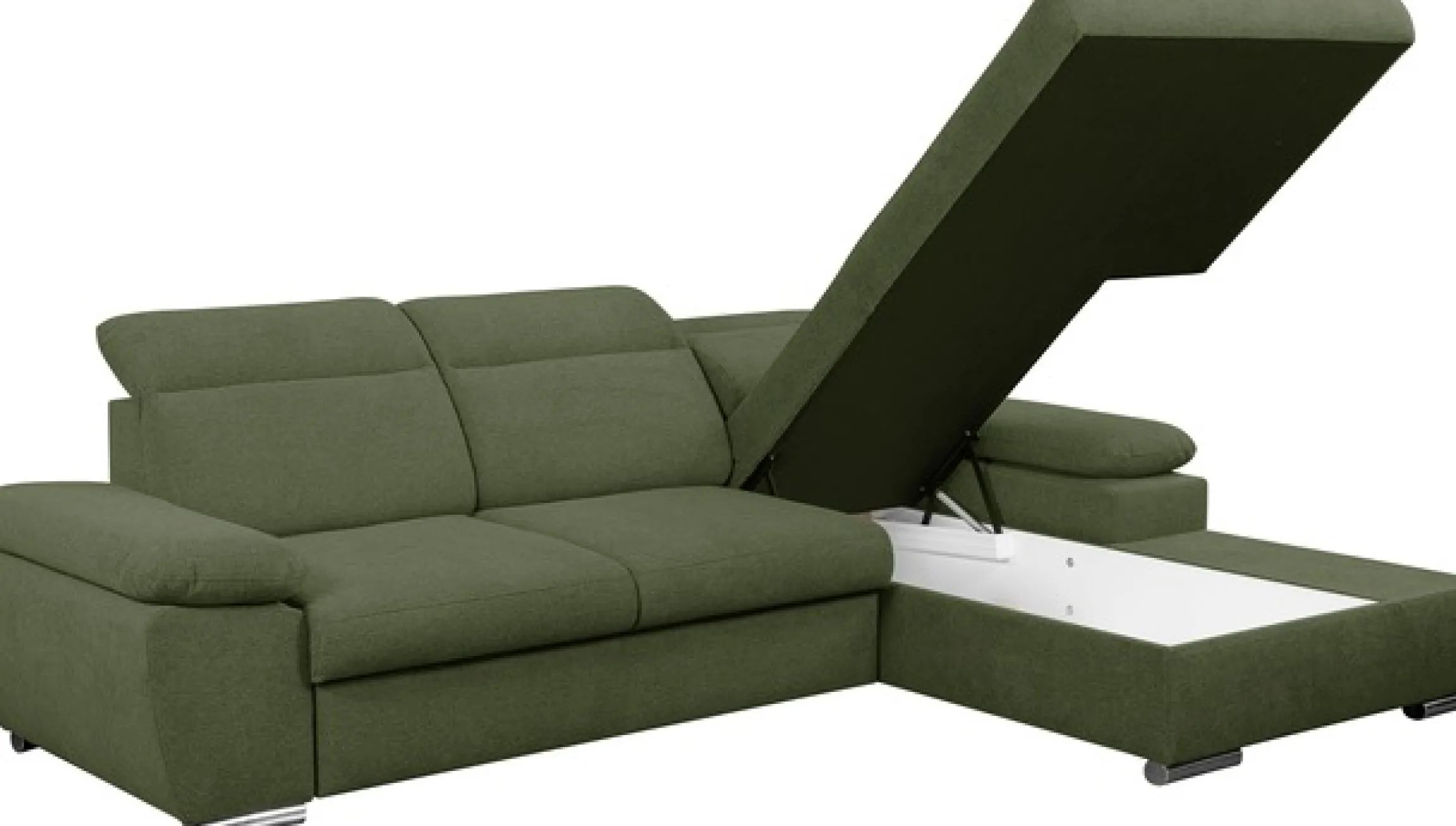 WERK2 Ecksofa »Palma 282 x 185 cm modern und bequem« Strukturstoff, L-Form, XXL, Schlaffunktion, Bettkasten