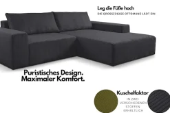 WERK2 Ecksofa »Rio 262 x 188 cm, modern & bequem, aktuelles Design, breite Armlehnen« Webstoff, L-Form