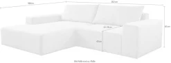 WERK2 Ecksofa »Rio 262 x 188 cm, modern & bequem, aktuelles Design, breite Armlehnen« Webstoff, L-Form