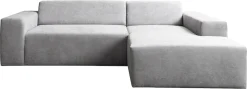 WERK2 Ecksofa »Zeus-L 253 cm breit, bequemes Cord-Sofa in L-Form, urbanes Design« Organische curvy-trend Couch mit großer Komfort-Ottomane