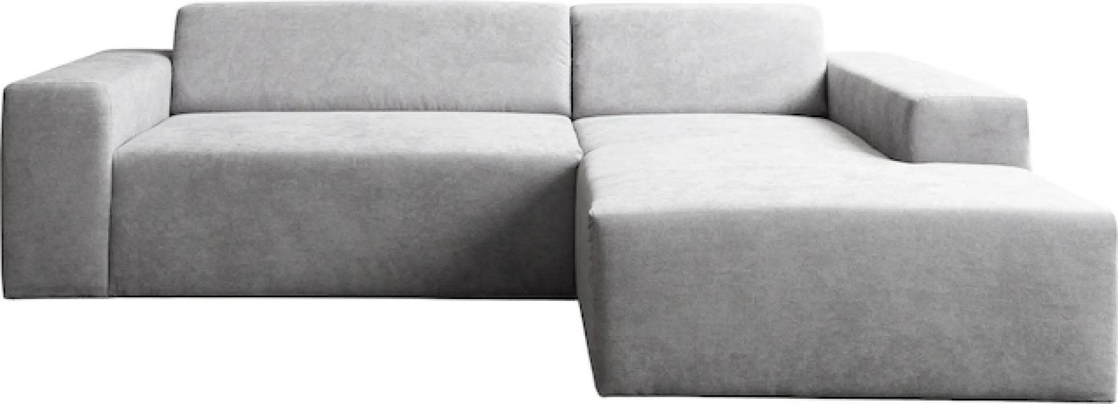 WERK2 Ecksofa »Zeus-L 253 cm breit, bequemes Cord-Sofa in L-Form, urbanes Design« Organische curvy-trend Couch mit großer Komfort-Ottomane