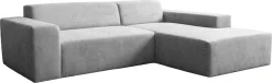 WERK2 Ecksofa »Zeus-L 253 cm breit, bequemes Cord-Sofa in L-Form, urbanes Design« Organische curvy-trend Couch mit großer Komfort-Ottomane